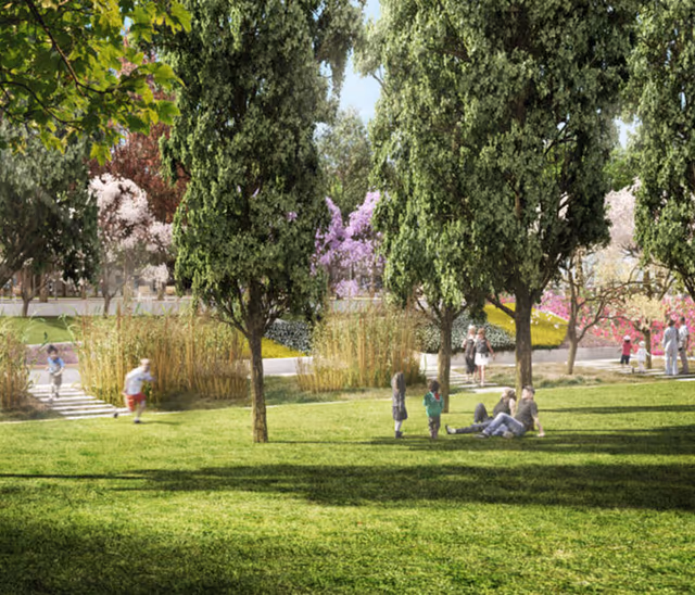 Render de áreas verdes de Villa Fontana
